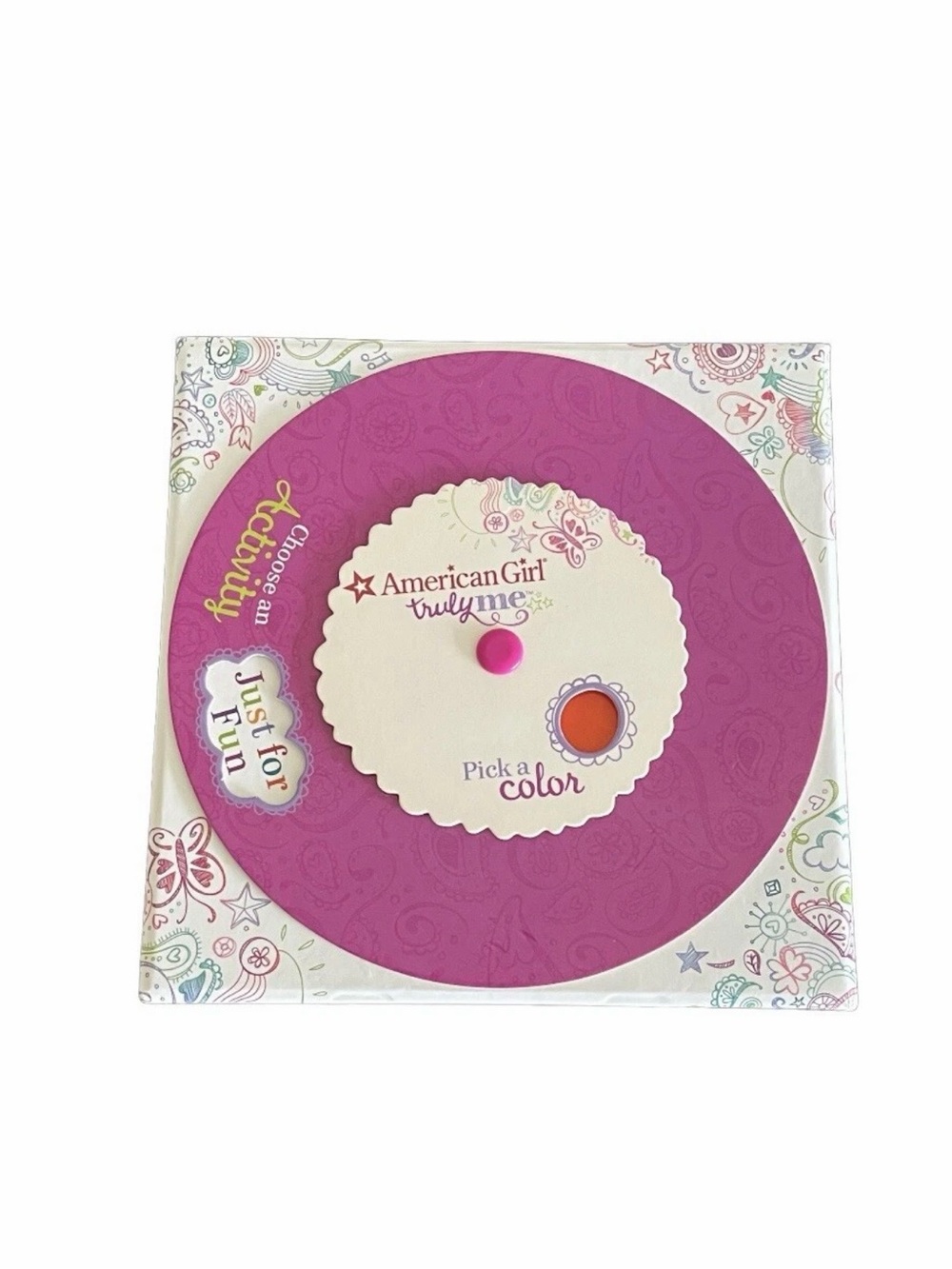 American Girl Truly Me Pick Color Choose Activity Wheel Card Game Complete 2015